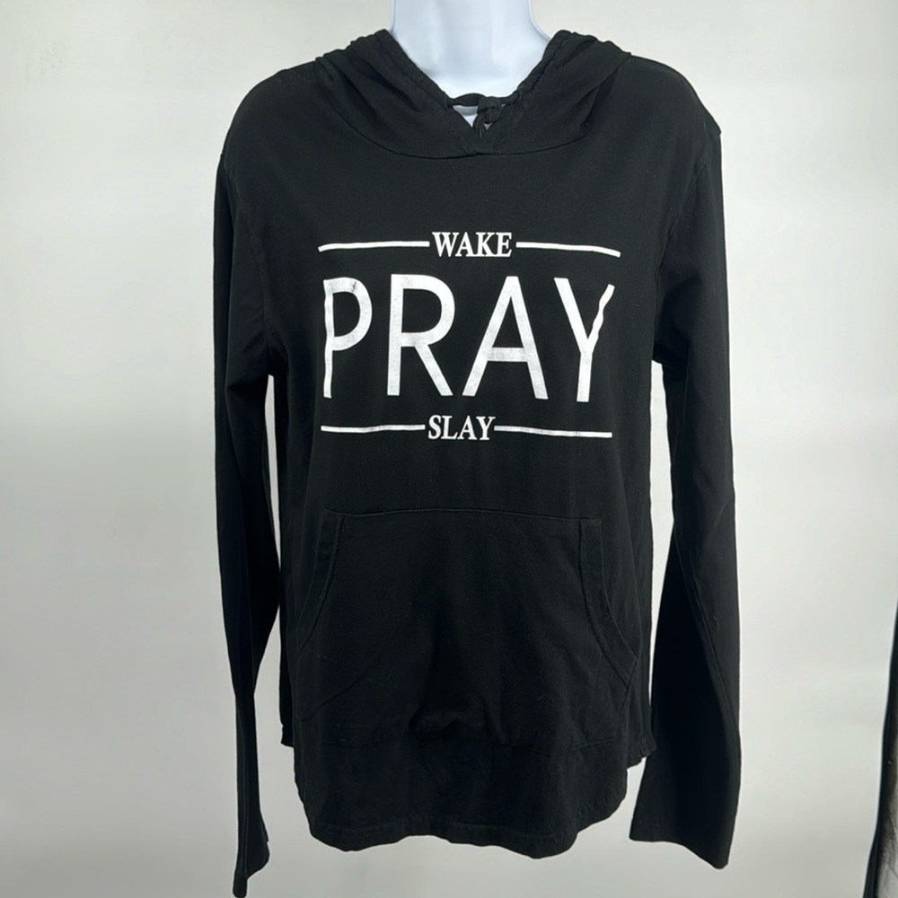 Women’s Drawstring Hoodie “Wake Pray Slay” with Kangaroo Pocket | Size XL